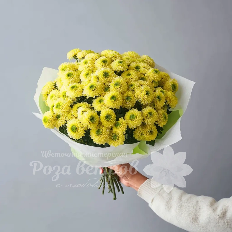 Монобукет из хризантем &laquo;Солнечное касание&raquo;