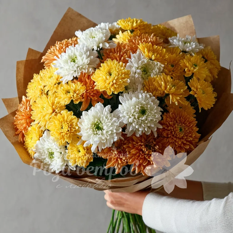 Монобукет из хризантем &laquo;Лесное золото&raquo;