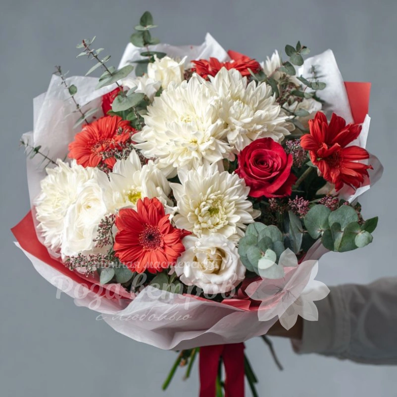 Букет с хризантемами &laquo;Праздничное сияние&raquo;