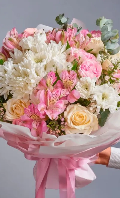 Букет с хризантемами «Светлый выбор»