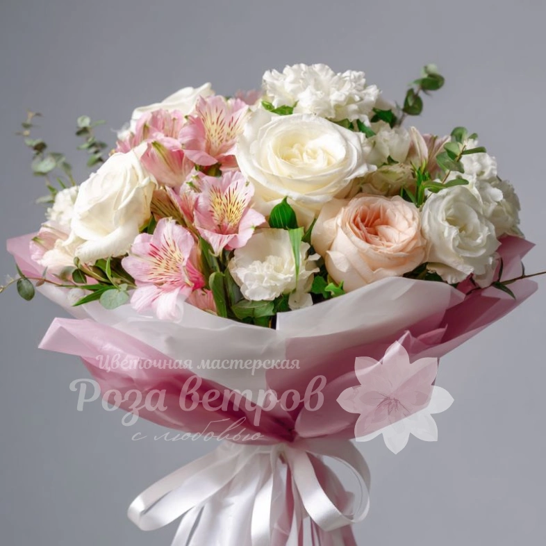Букет с эустомами &laquo;Пыльца нежности&raquo;