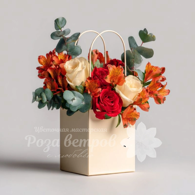 Композиция в сумочке &laquo;Городская флористика&raquo;
