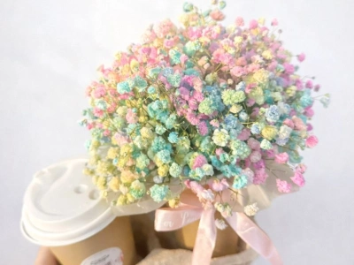 Комбо кофе + композиция из гипсофилы