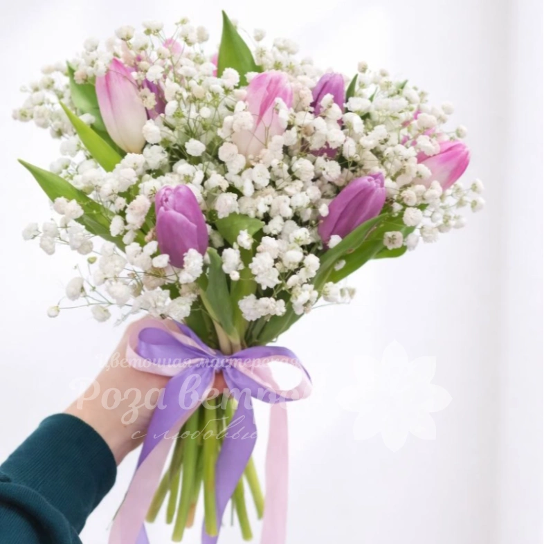 Тюльпаны в гипсофиле