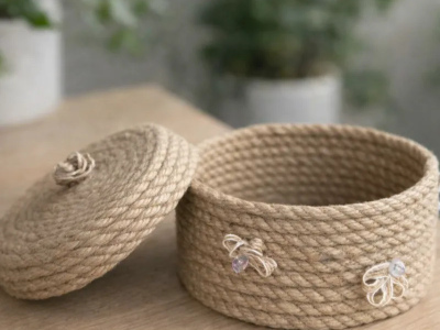 Шкатулка из джута