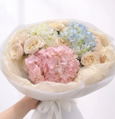 Нежное облако гортензий