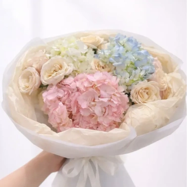 Нежное облако гортензий