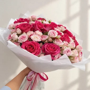 Букет из  роз «Розовое очарование»