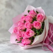 15 розовых кенийских роз 0