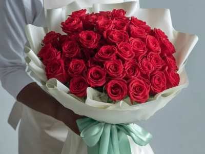 Красные розы «Пылающий комплимент»